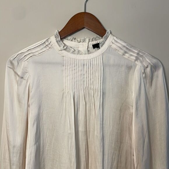 NWT J. Crew Ruffle-neck drapey top XS - Picture 4 of 11